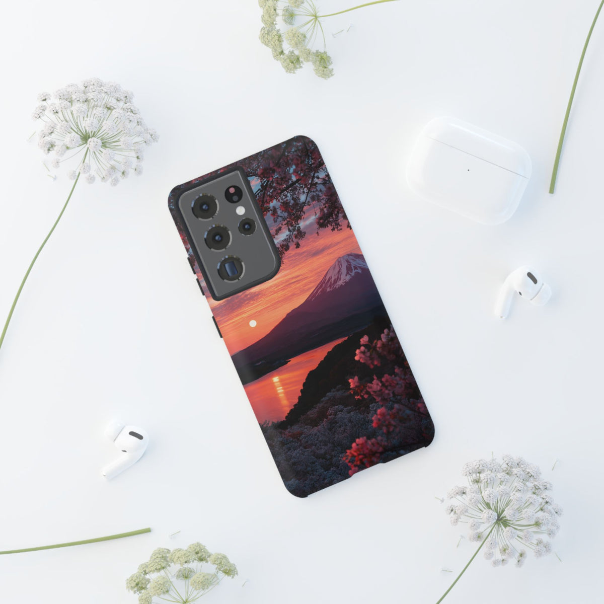 Fuji Moonlit Sakura Samsung Galaxy Tough Phone Case