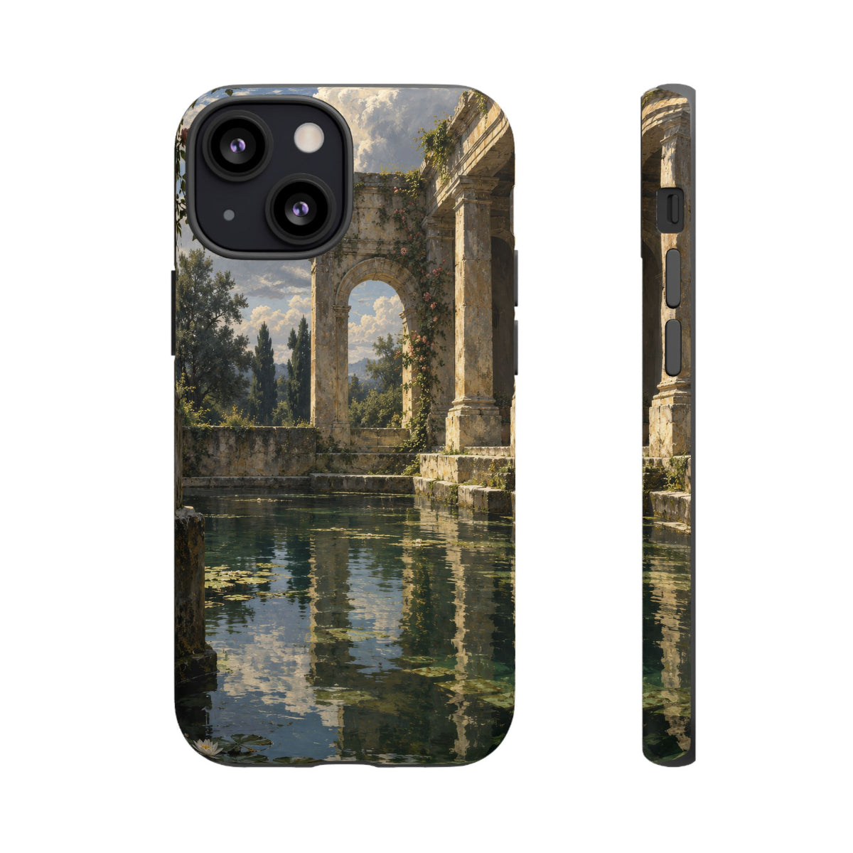 The Flooded Court iPhone Tough Case | Ancient Garden Landscape