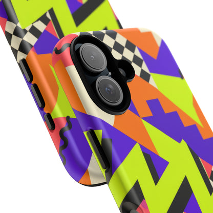 Acid Arcade iPhone Tough Case | Bright Retro Geometry