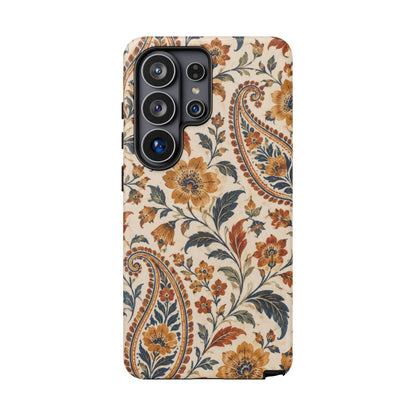 Saffron Heirloom Samsung Galaxy Tough Case | Floral Paisley on Ivory