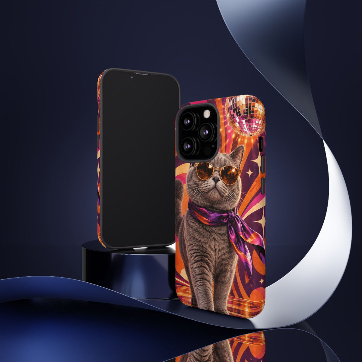 Disco Whiskers iPhone Tough Case | disco cat