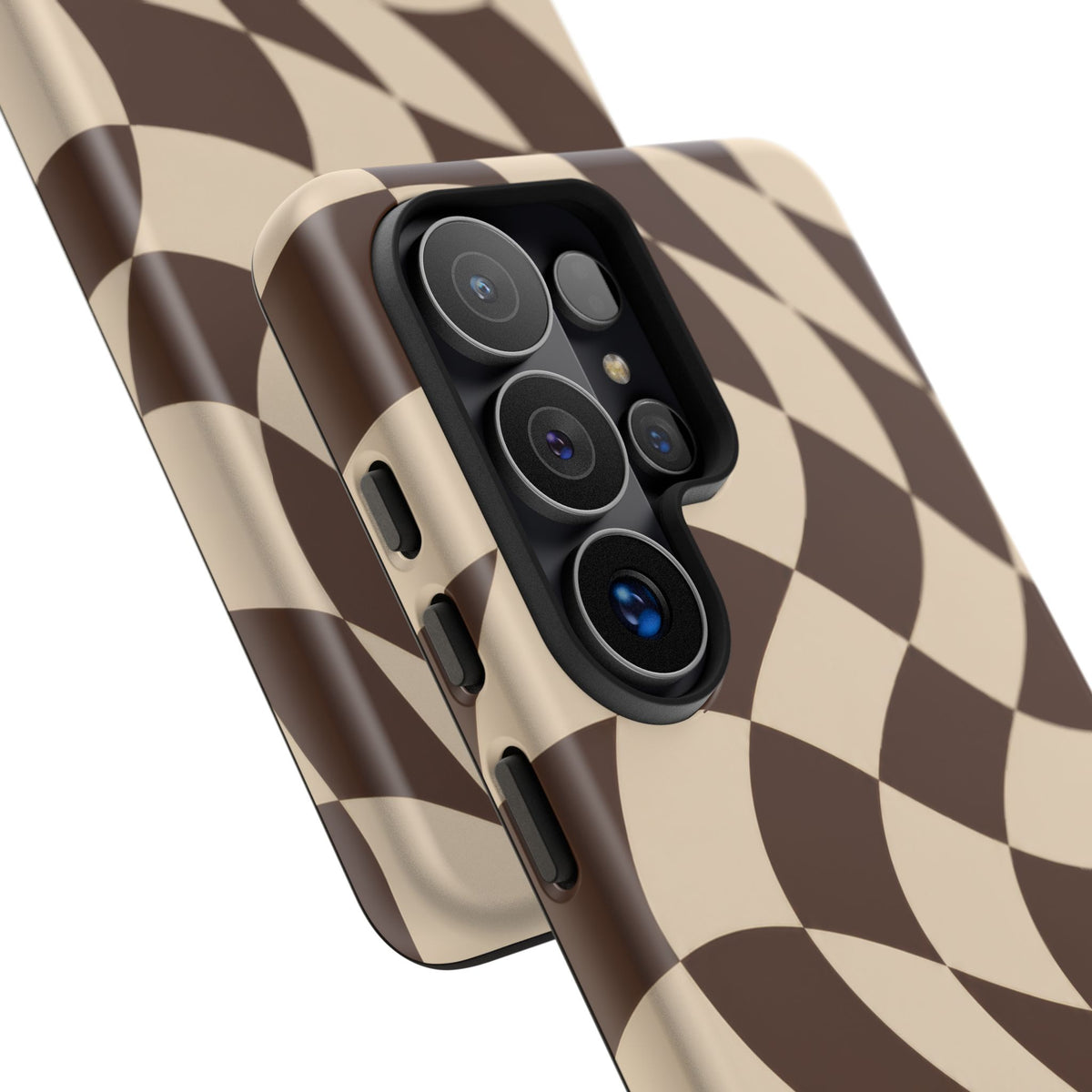 Espresso Wave Samsung Galaxy Tough Case | brown checkerboard