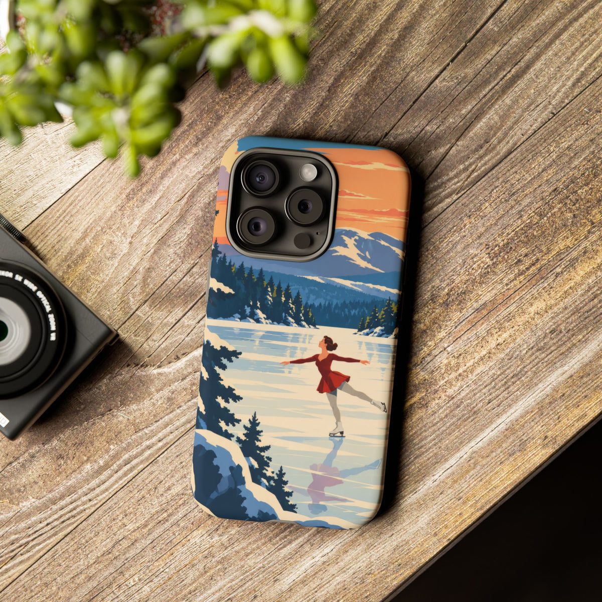 Lake Placid Skater — Winter Glide iPhone Tough Case