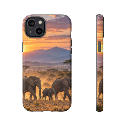 Elephants at First Light iPhone Tough Case | african elephants
