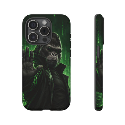 Cyberpunk Gorilla iPhone Tough Case | Neon Code Silverback