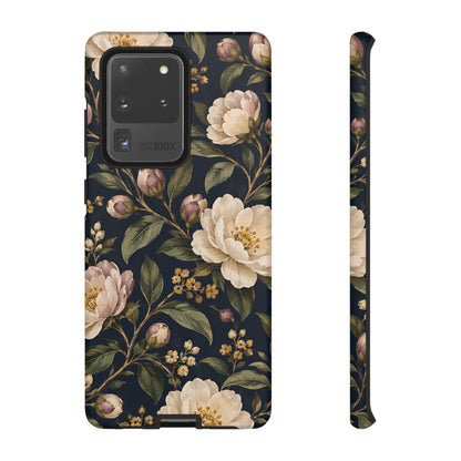 Dark Floral Samsung Galaxy Tough Case | Midnight Camellia