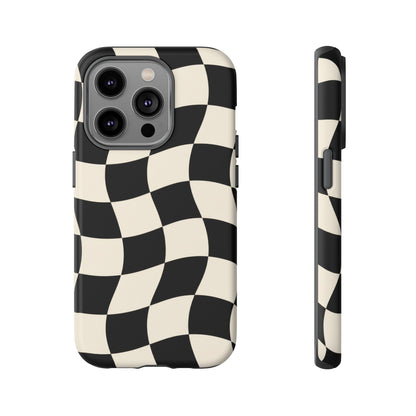 Liquid Check iPhone Tough Case | Wavy Checkerboard