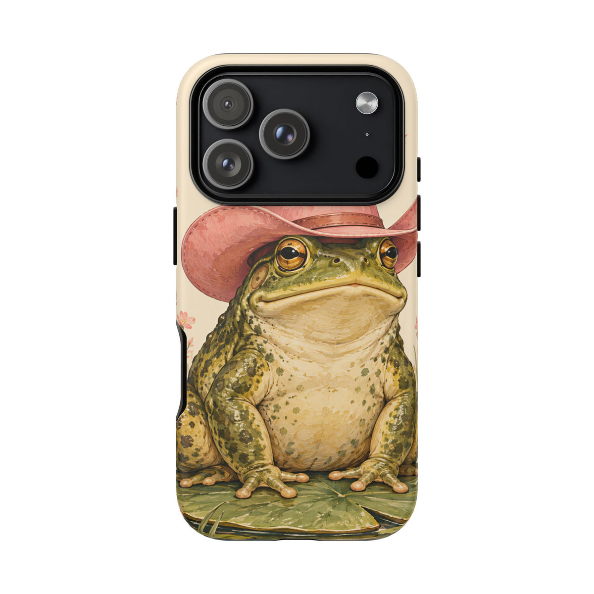 Cowboy Frog iPhone Tough Case | Pink Hat Bullfrog