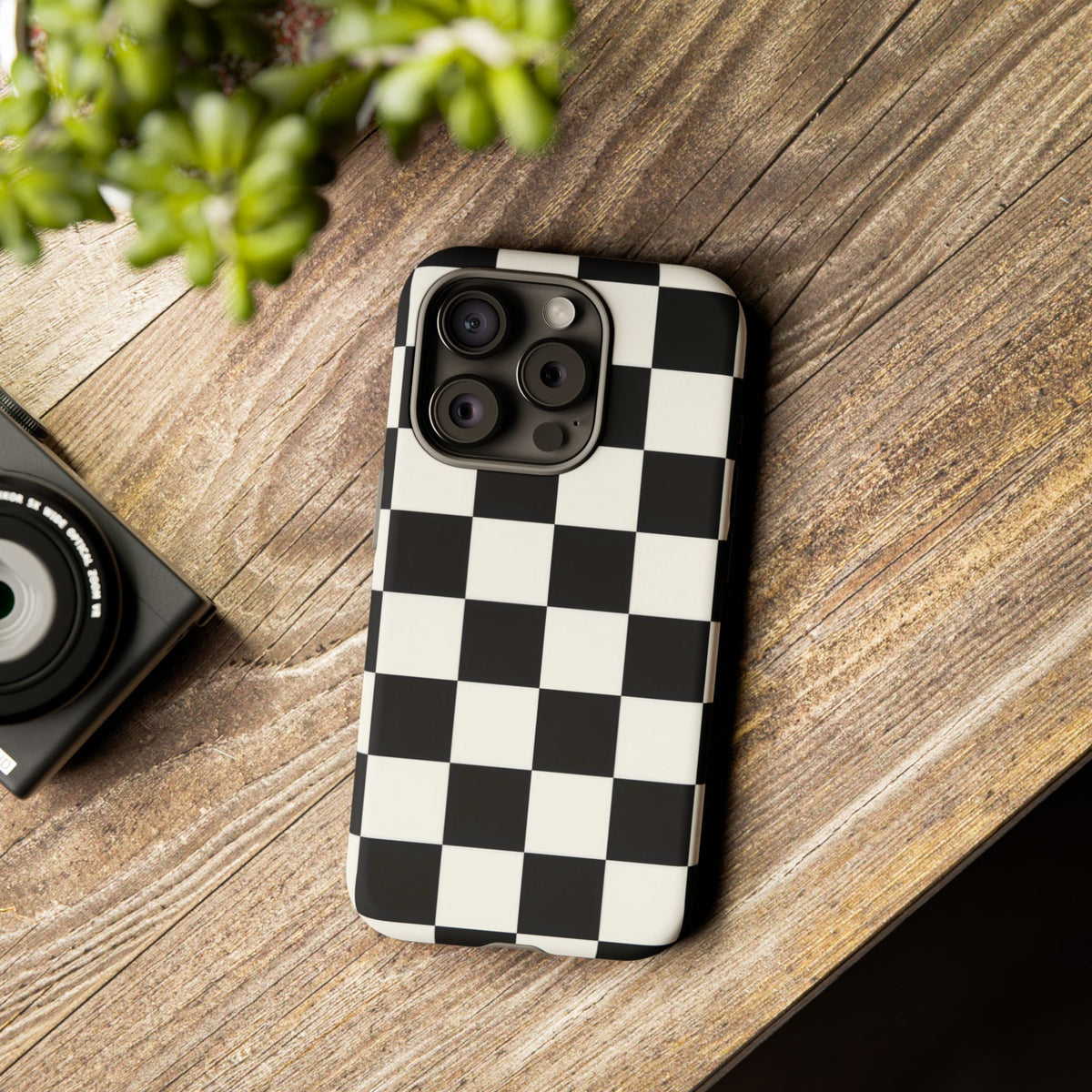 Classic Check iPhone Tough Case | Black & White Checkerboard