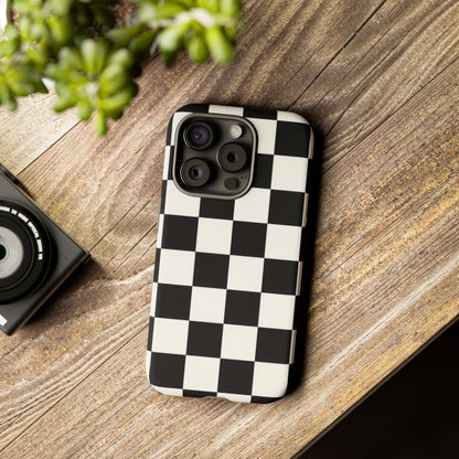 Classic Check iPhone Tough Case | Black & White Checkerboard
