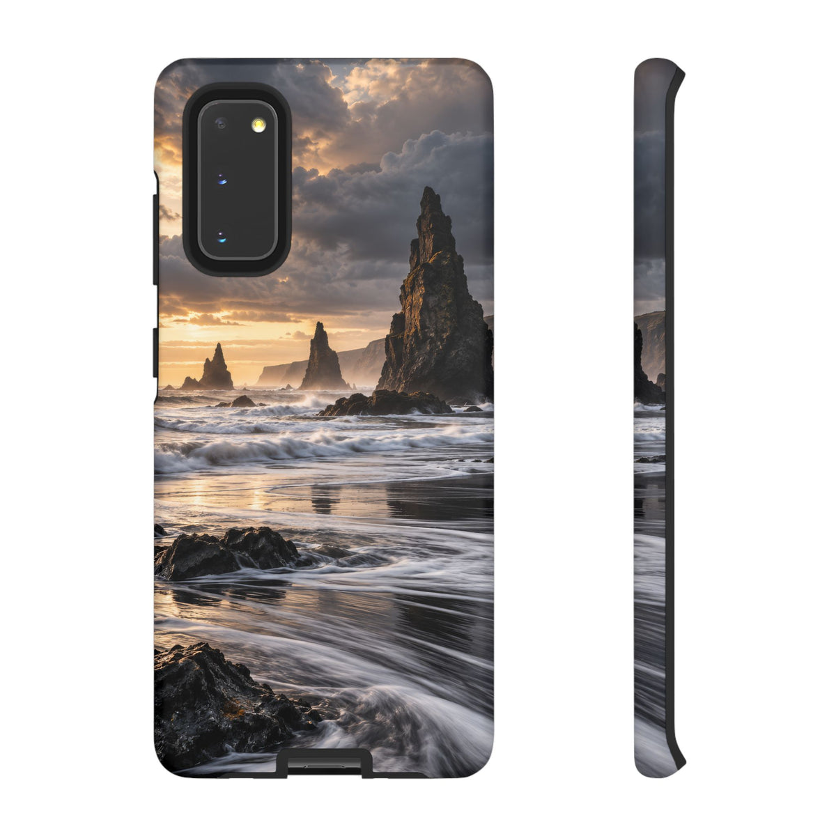 Black Sand and Silver Samsung Galaxy Tough Case | black sand beach