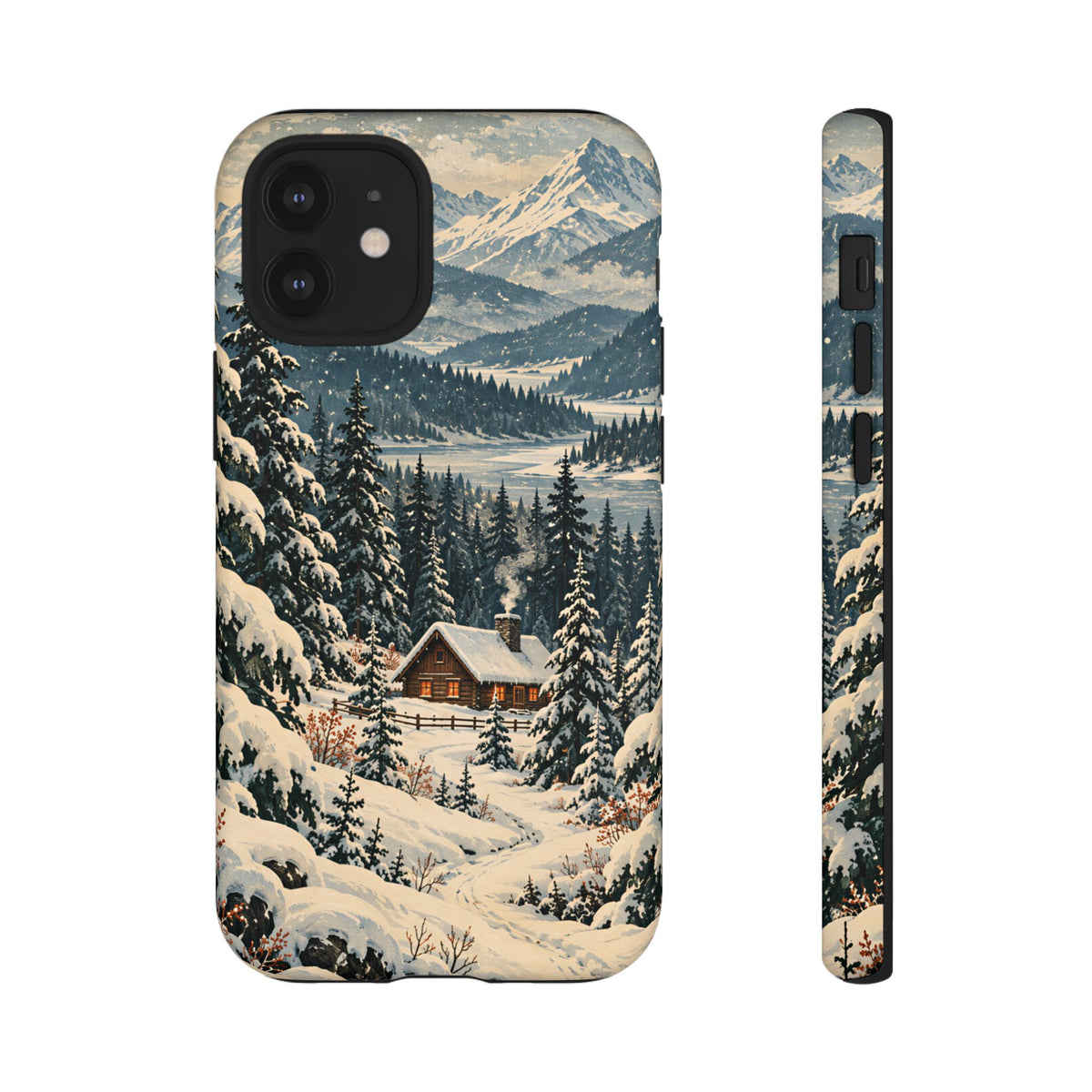 Vintage Winter Cabin Tough Phone Case
