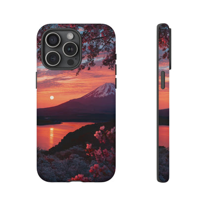 Fuji Moonlit Sakura iPhone Tough Phone Case