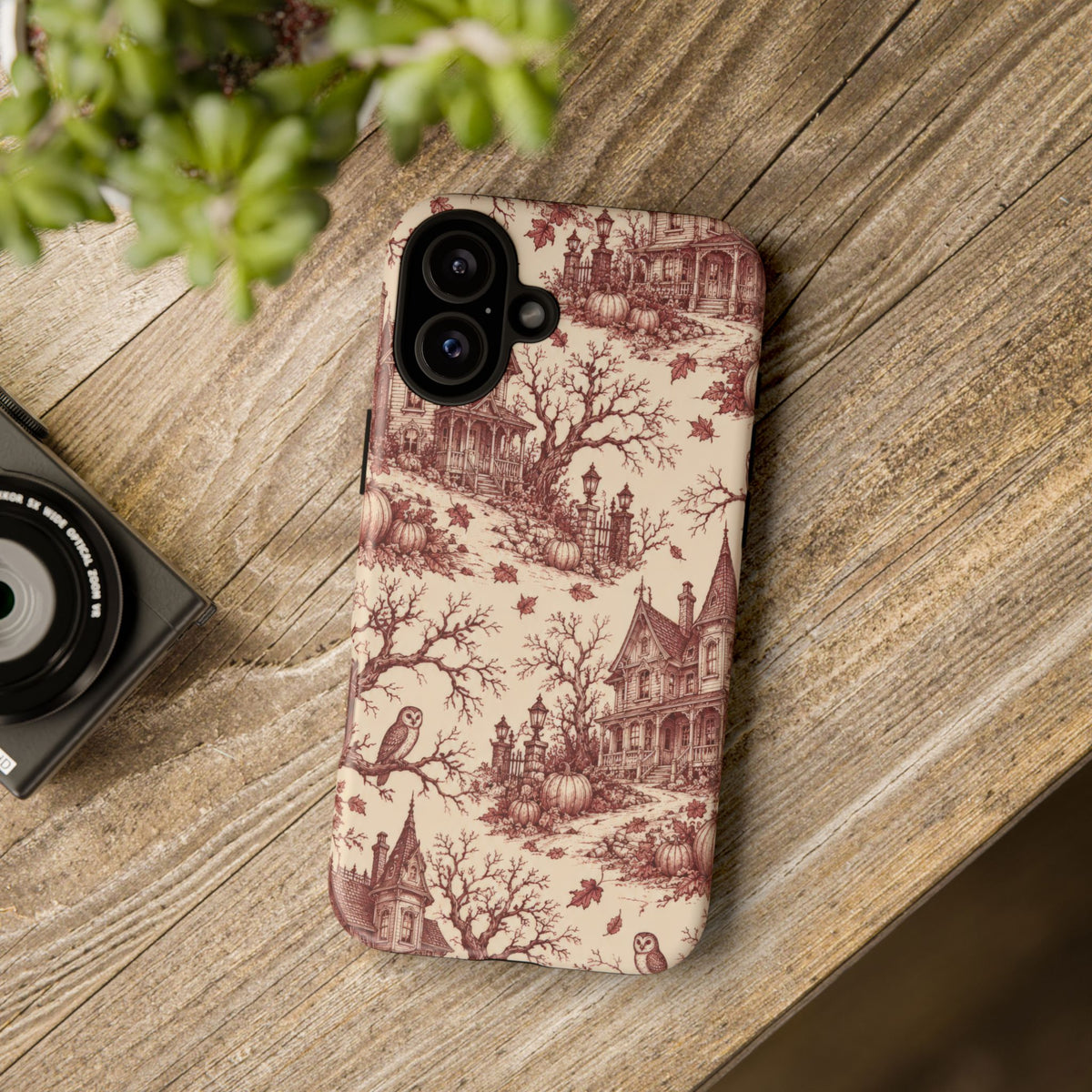 Haunted Estate Toile iPhone Tough Case | halloween toile