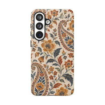 Saffron Heirloom Samsung Galaxy Tough Case | Floral Paisley on Ivory