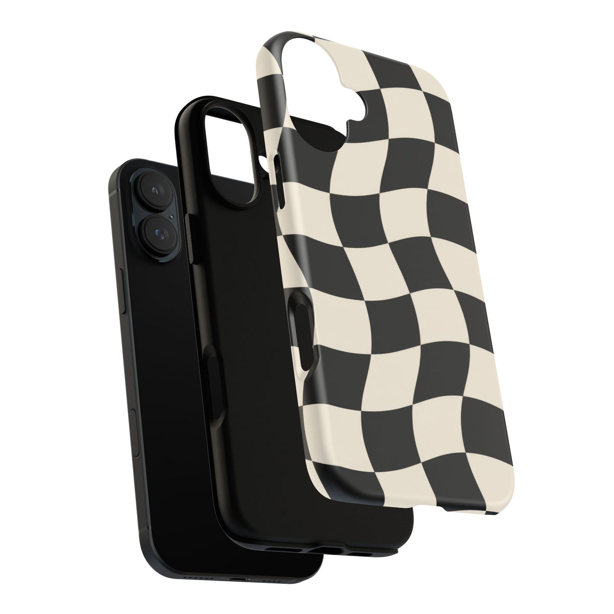 Liquid Check iPhone Tough Case | Wavy Checkerboard