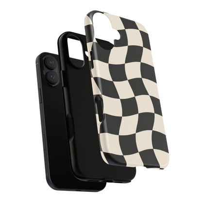 Liquid Check iPhone Tough Case | Wavy Checkerboard