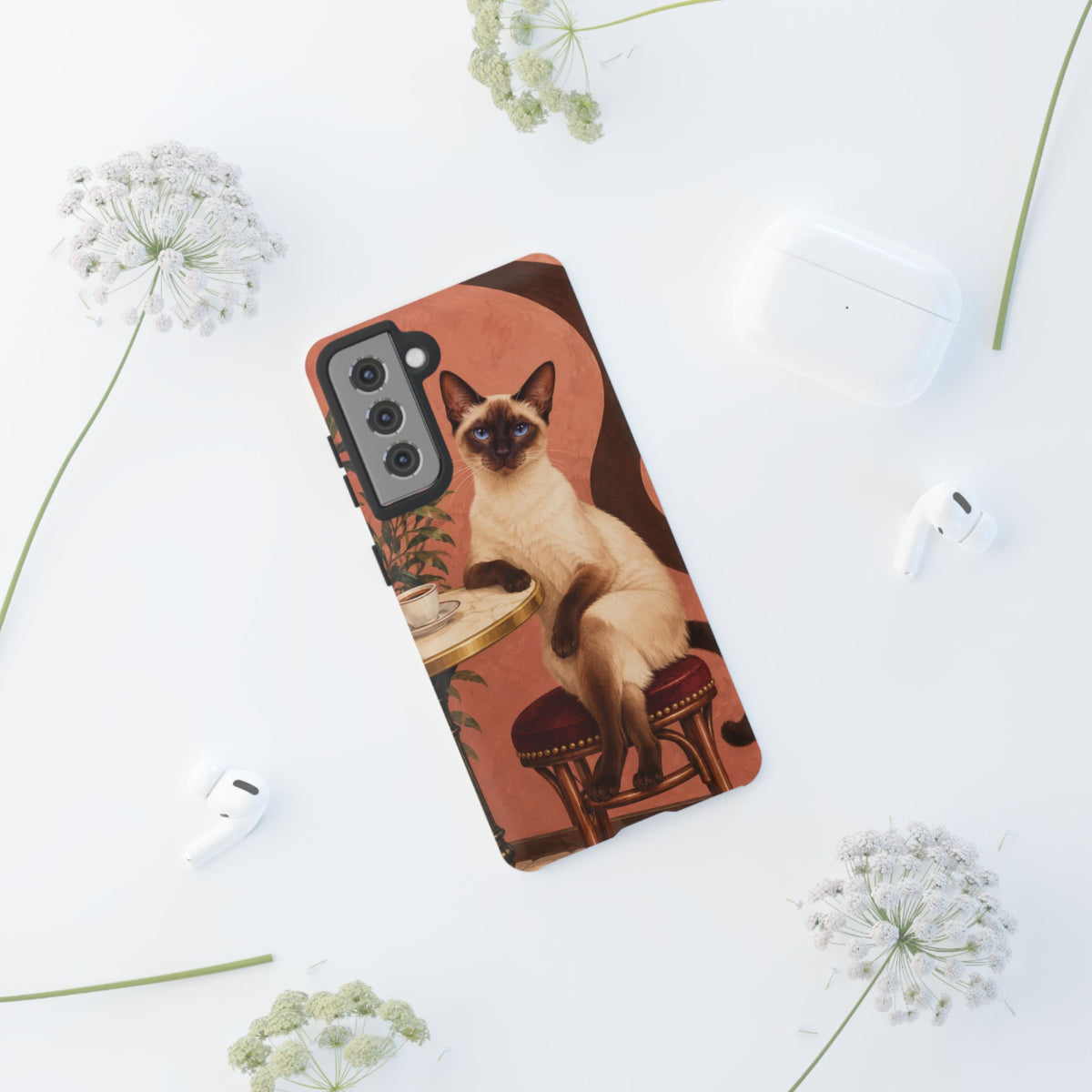 Espresso Cat Club Samsung Galaxy Tough Case | siamese cat