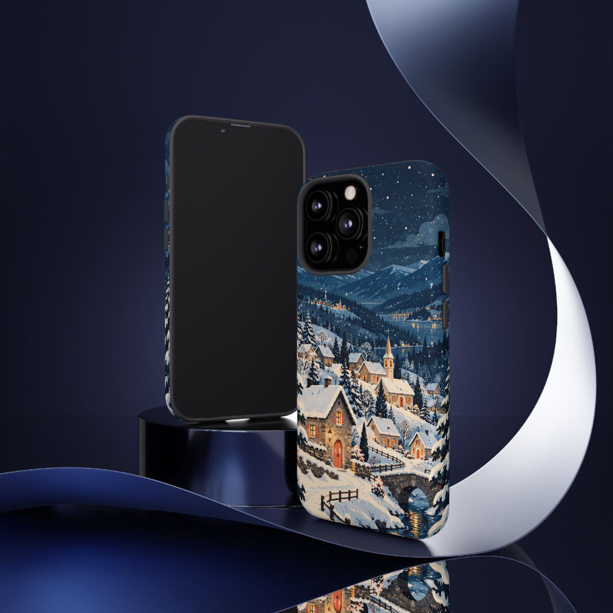 Snowfall on Juniper Lane iPhone Tough Case | christmas village