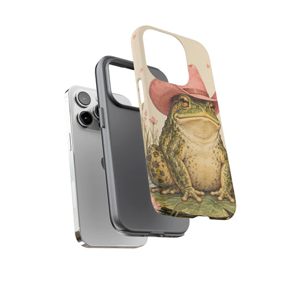 Cowboy Frog iPhone Tough Case | Pink Hat Bullfrog