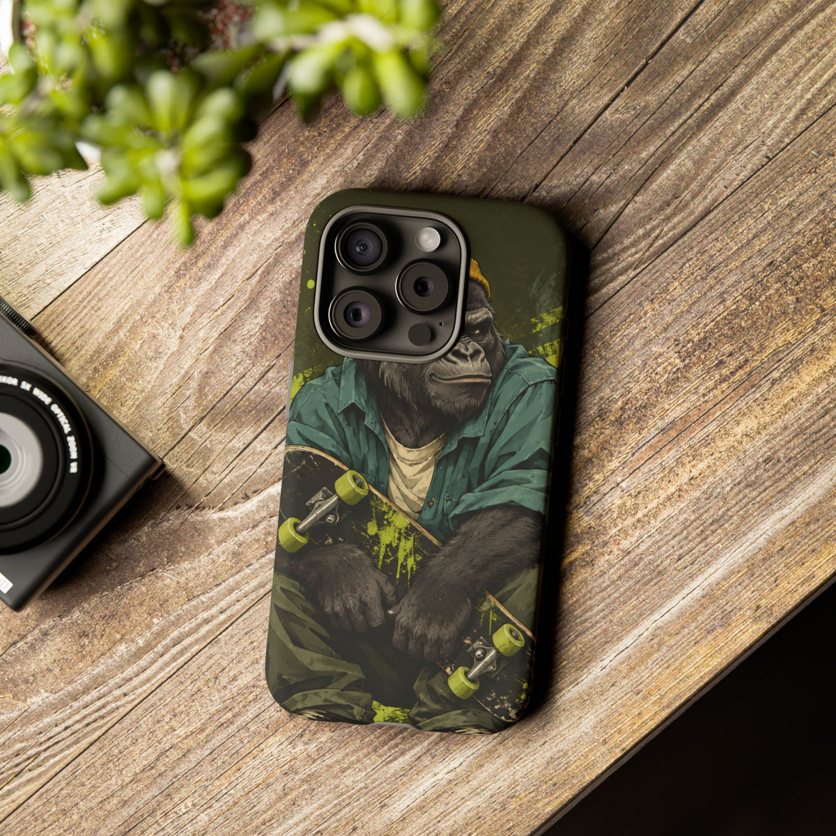Concrete Jungle iPhone Tough Case | Skater Gorilla Illustration
