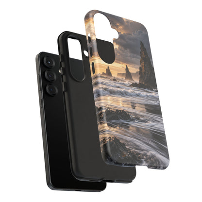 Black Sand and Silver Samsung Galaxy Tough Case | black sand beach