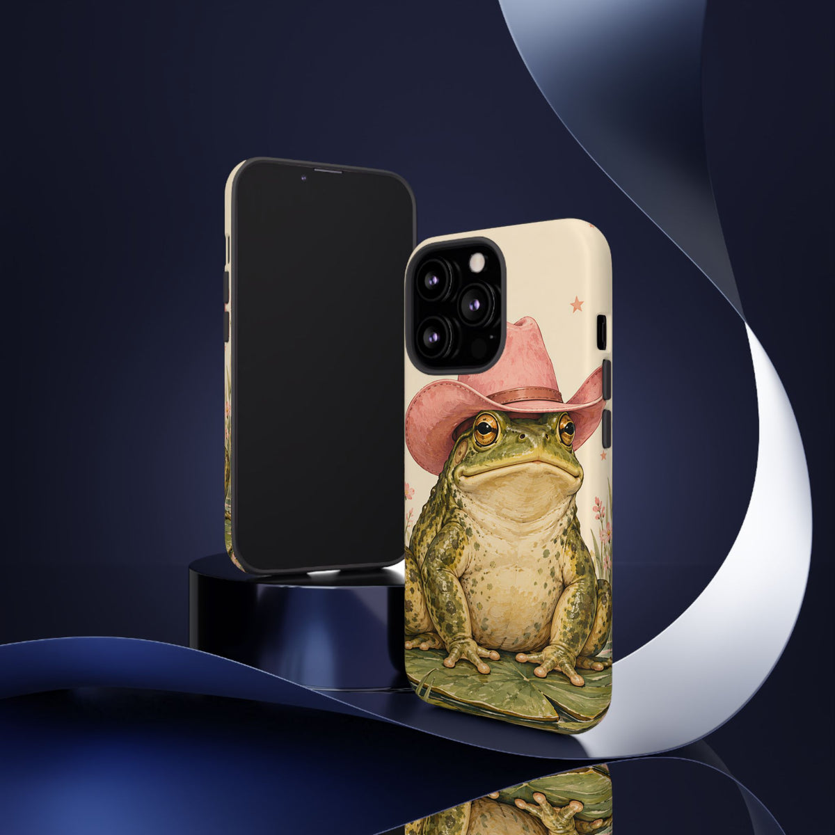 Cowboy Frog iPhone Tough Case | Pink Hat Bullfrog