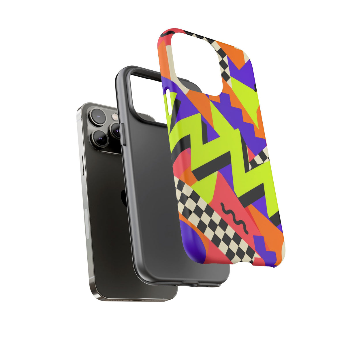 Acid Arcade iPhone Tough Case | Bright Retro Geometry