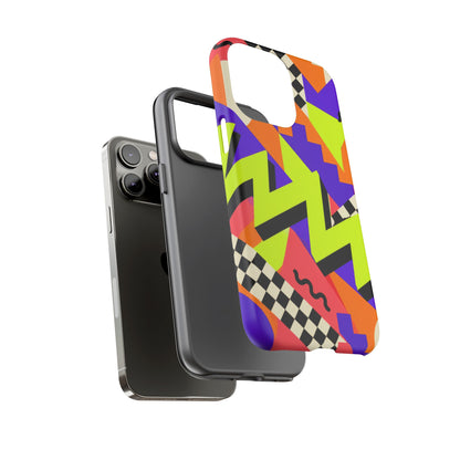 Acid Arcade iPhone Tough Case | Bright Retro Geometry