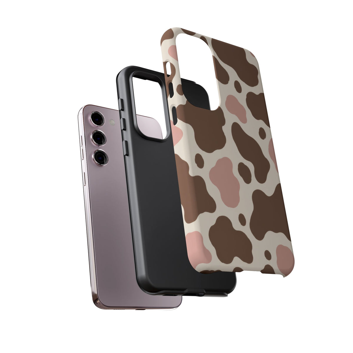 Mocha Blush Samsung Galaxy Tough Case | Brown & Pink Cow Print