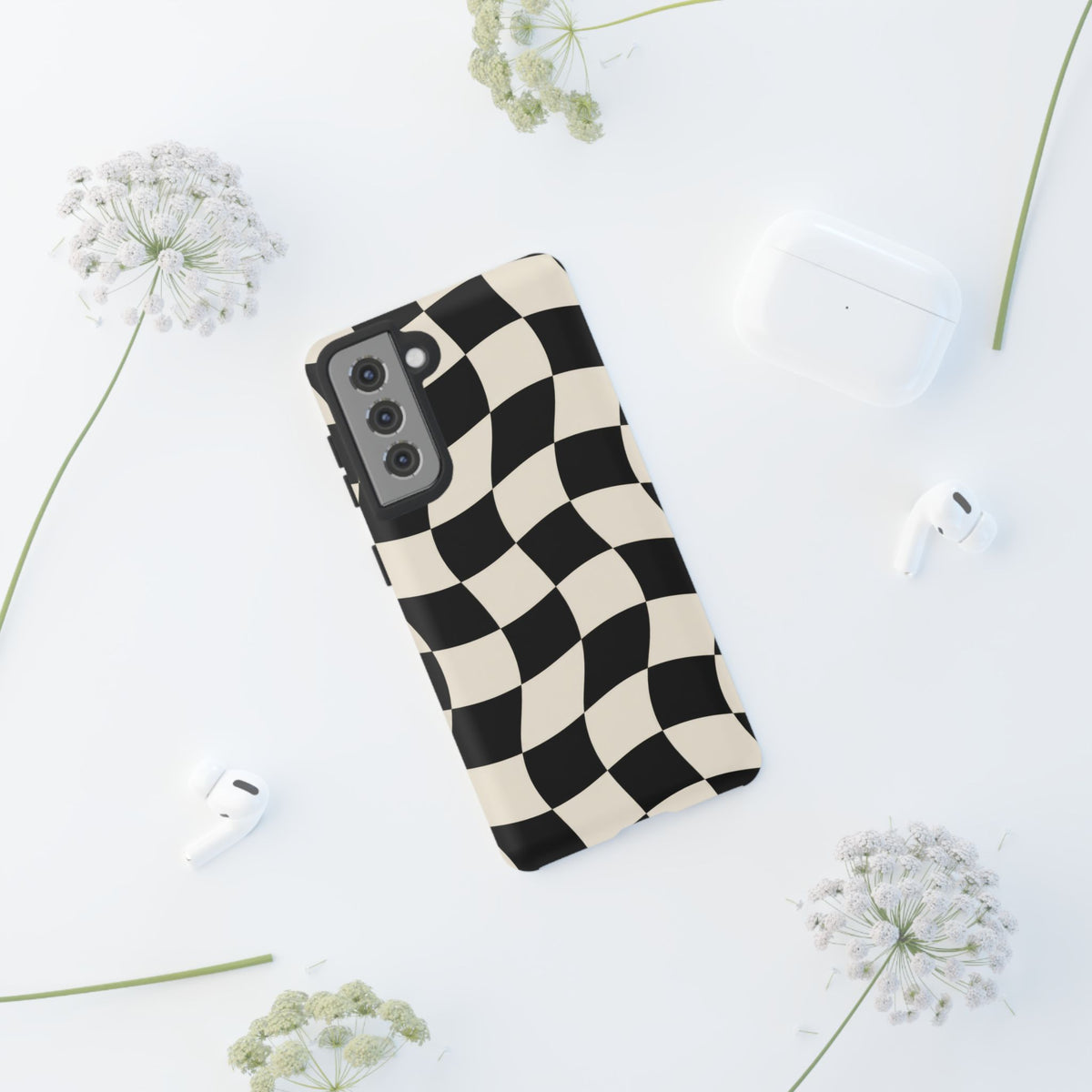 Liquid Check Samsung Galaxy Tough Case | Wavy Checkerboard