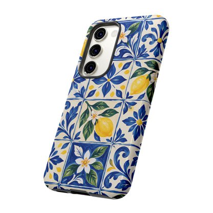 Blue Lemon Tile Samsung Galaxy Tough Case | Azulejo Orchard
