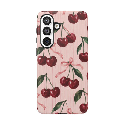 Cherry Ribbon Samsung Galaxy Tough Case | cherry print