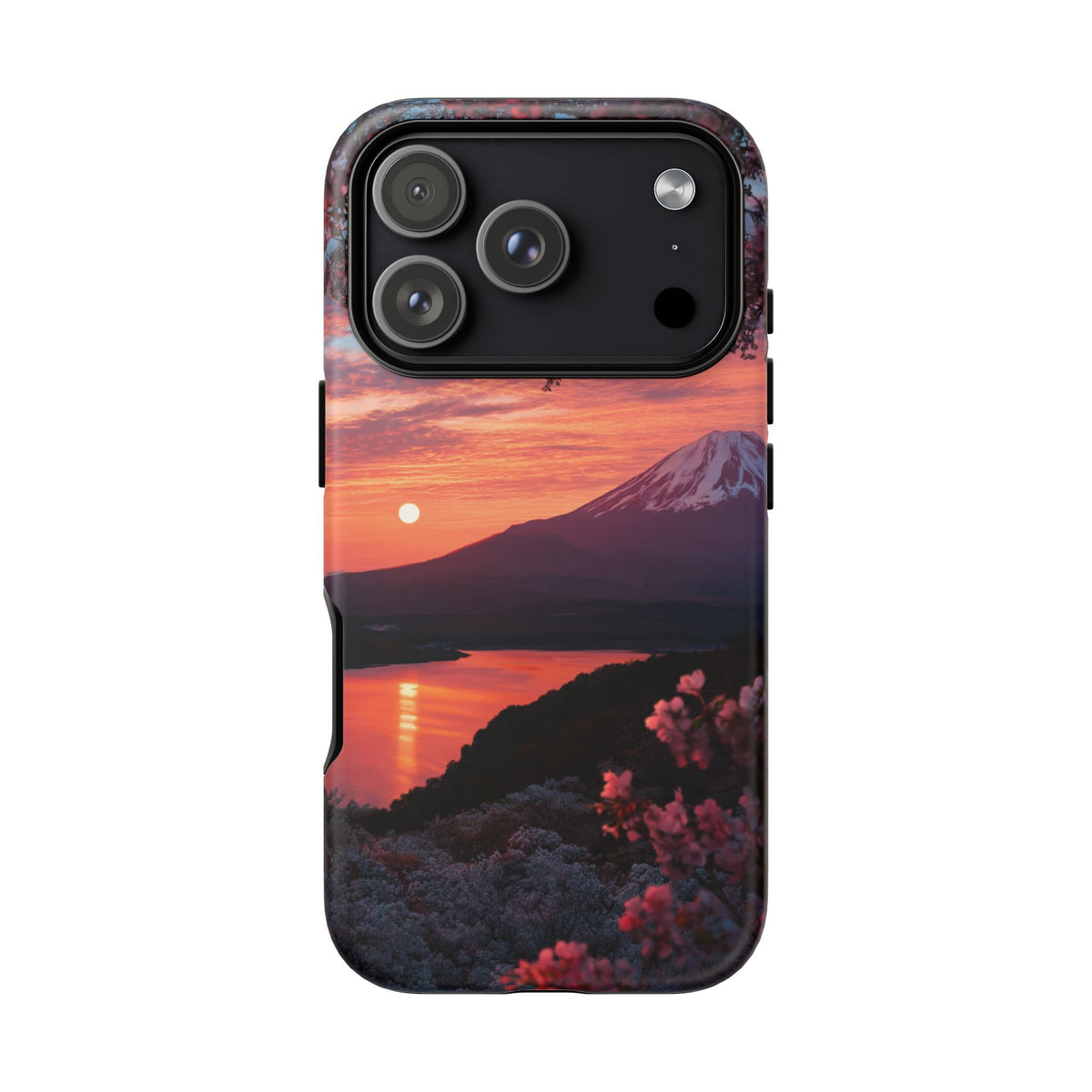 Fuji Moonlit Sakura iPhone Tough Phone Case
