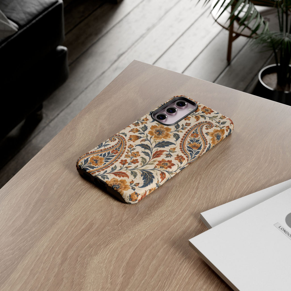 Saffron Heirloom Samsung Galaxy Tough Case | Floral Paisley on Ivory