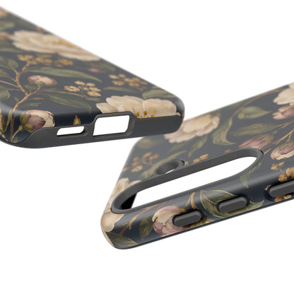 Dark Floral Samsung Galaxy Tough Case | Midnight Camellia