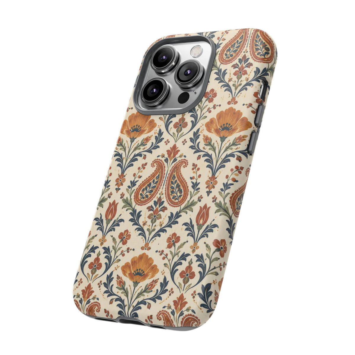 Terracotta Arabesque iPhone Tough Case | Terracotta Floral Paisley