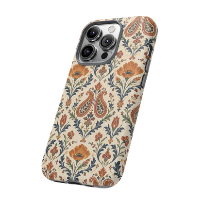 Terracotta Arabesque iPhone Tough Case | Terracotta Floral Paisley