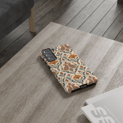 Terracotta Arabesque Samsung Galaxy Tough Case | Terracotta Floral Paisley