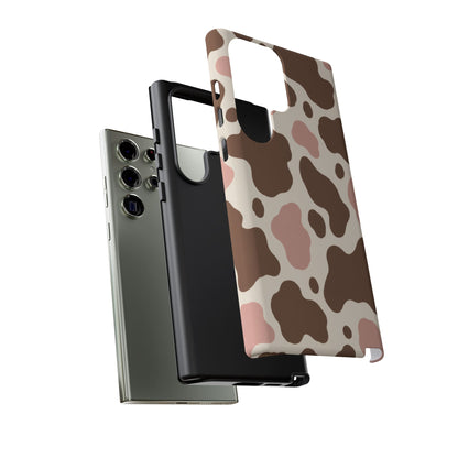 Mocha Blush Samsung Galaxy Tough Case | Brown & Pink Cow Print