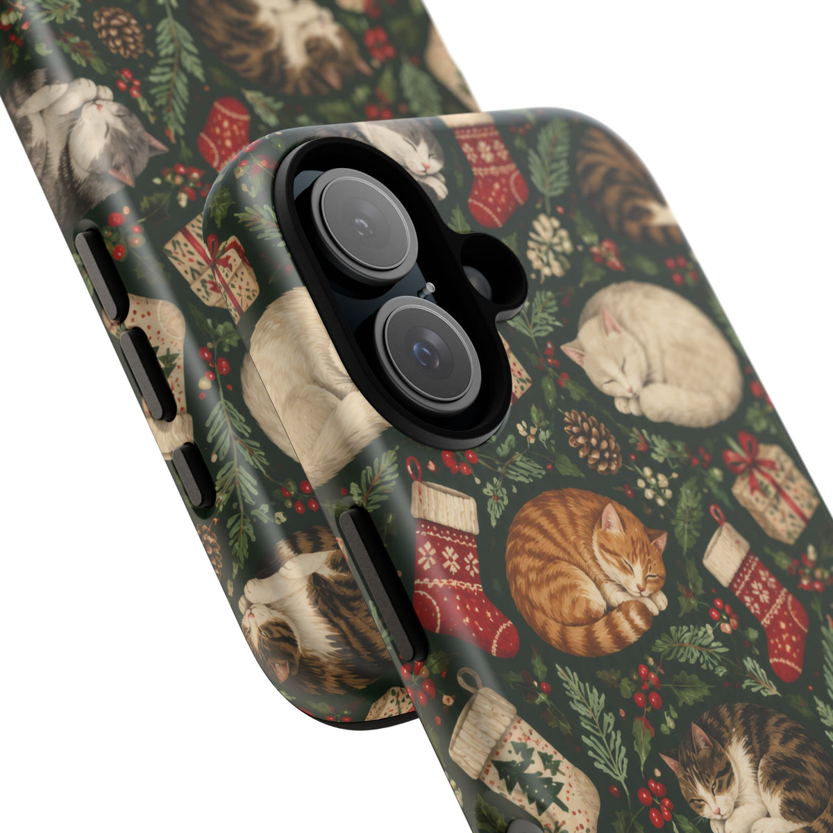 Christmas Cat Naps iPhone Tough Case | christmas cats