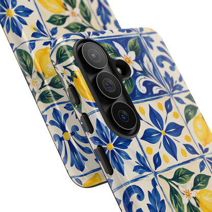 Blue Lemon Tile Samsung Galaxy Tough Case | Azulejo Orchard
