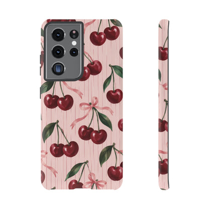 Cherry Ribbon Samsung Galaxy Tough Case | cherry print