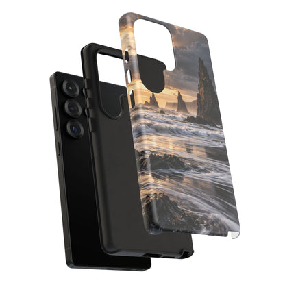Black Sand and Silver Samsung Galaxy Tough Case | black sand beach