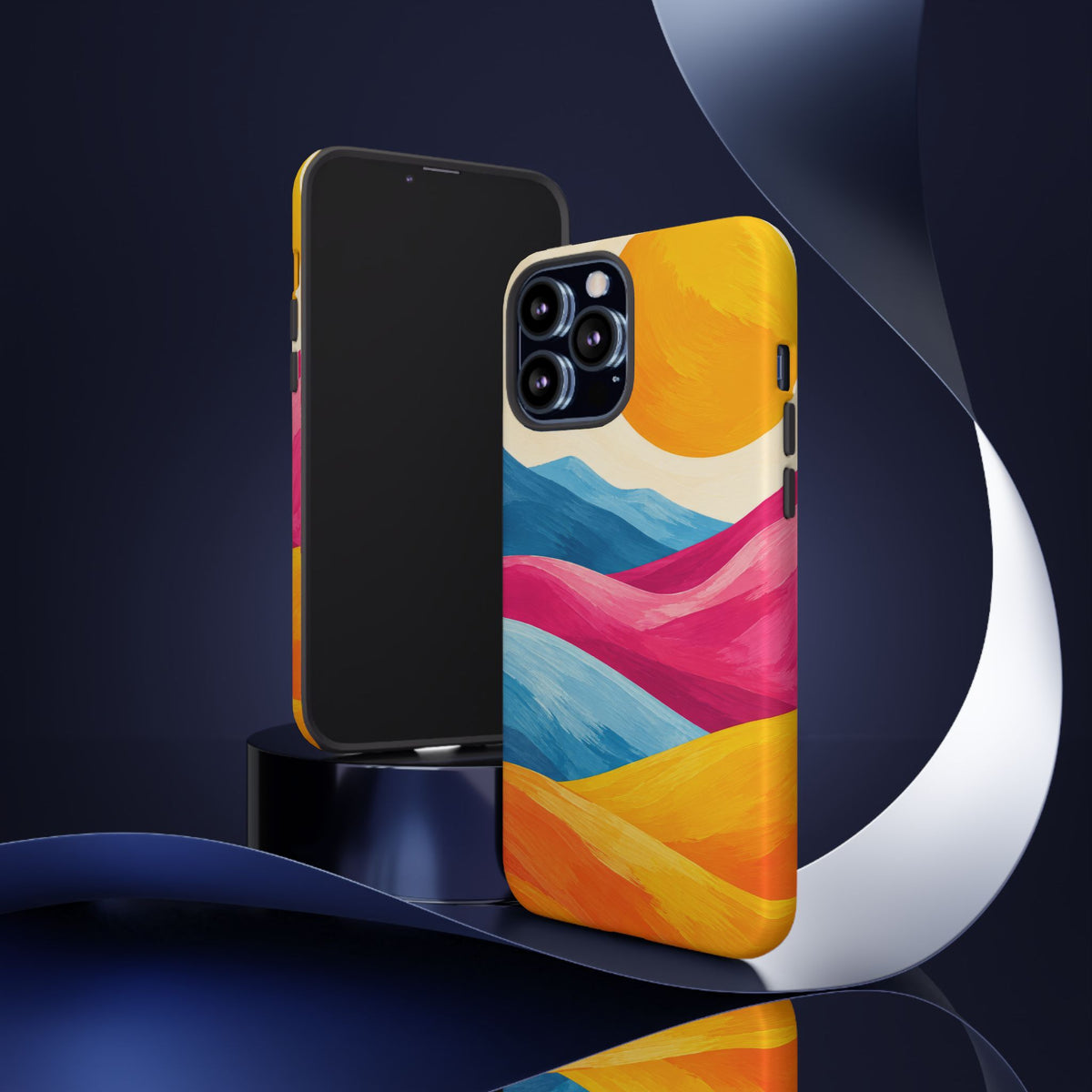 Golden Drift iPhone Tough Case | colorful hills
