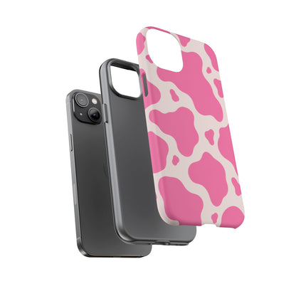 Strawberry Milk iPhone Tough Case | Pink Cow Print