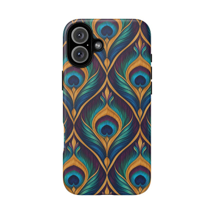 Peacock Nocturne iPhone Tough Case | art deco