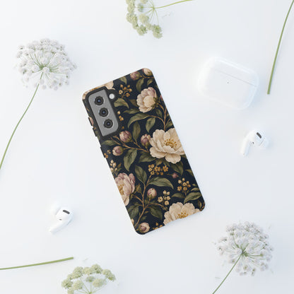 Dark Floral Samsung Galaxy Tough Case | Midnight Camellia