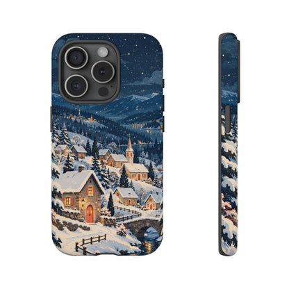 Snowfall on Juniper Lane iPhone Tough Case | christmas village