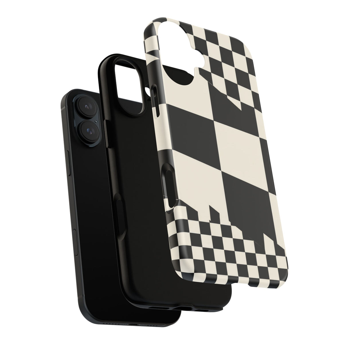 Check Shift iPhone Tough Case | Black & White Checkerboard